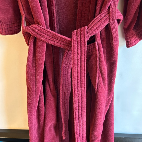 VINTAGE TOWNCRAFT USA MADE SHABBY MENS BURGUNDY TERRY COTH ROBE WITH BELT - Picture 4 of 7